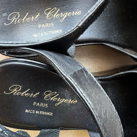 Robert Clergerie Paris Black Leather Platform Sandal Women EU 36.5 US 6 Platform - Picture 13 of 16